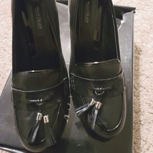 Black loafer heels